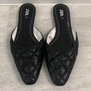 Zara Quilted Mule Flats, size 9 / 39